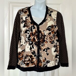 NWOT Isaac Mizrahi Floral Cardigan